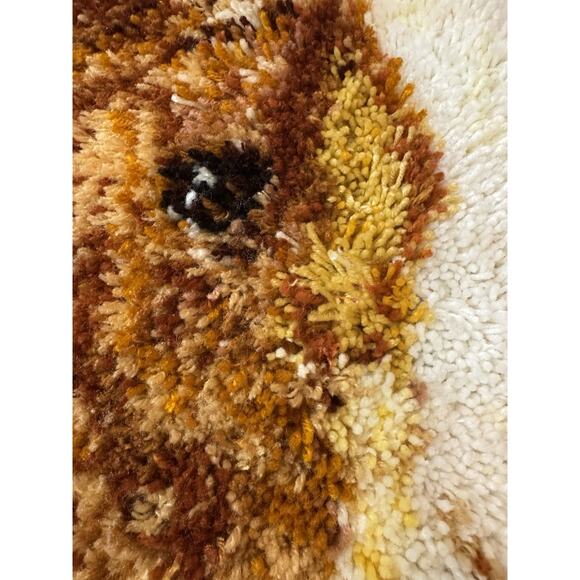 Vintage 70s Latch Hook Brown Horse Head Finished Gallery Wall Art or Rug 20x29” - Picture 6 of 7